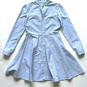 Kiel James Patrick Seafarer Collection Blue Denim Flag Dress XS